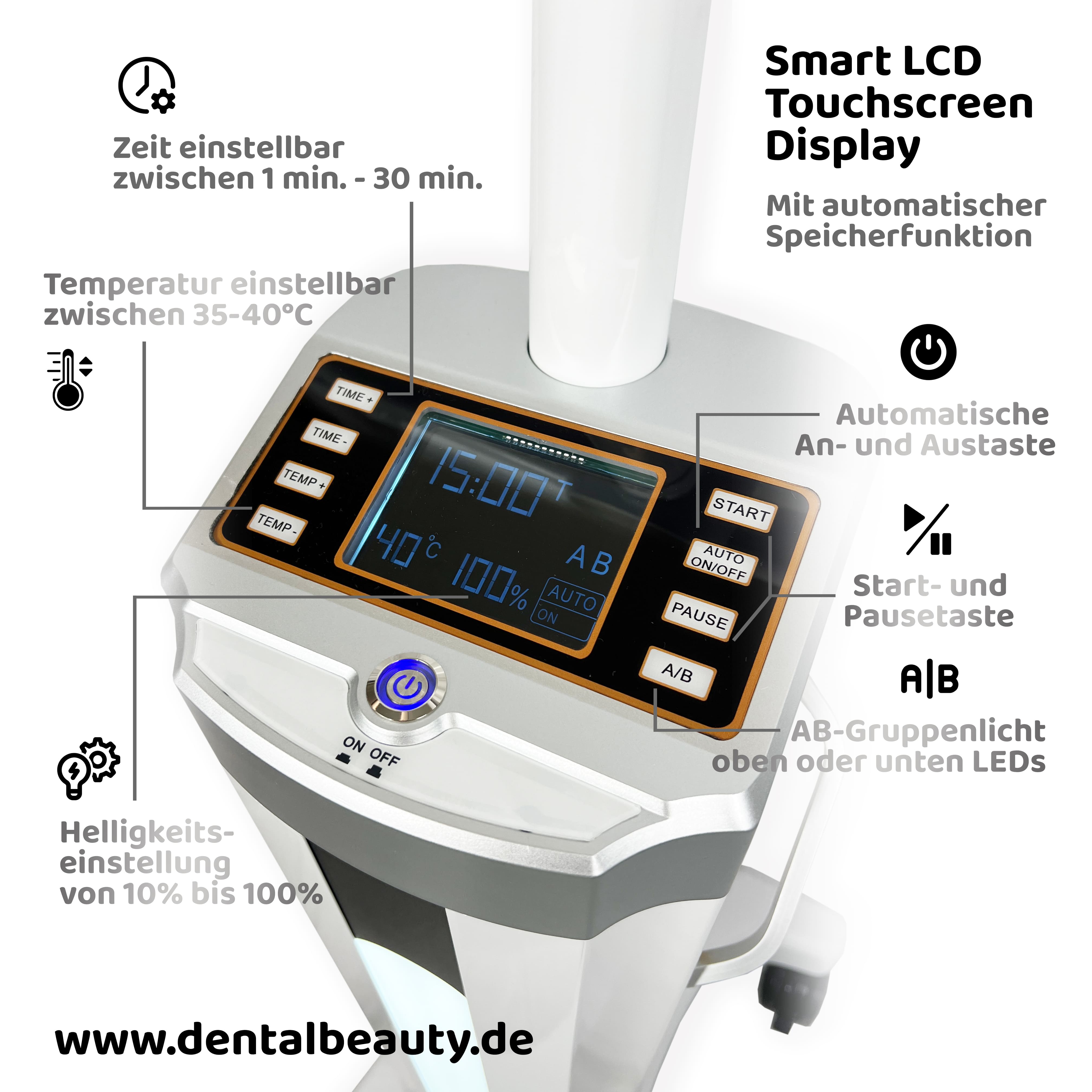 Schwarze Zahnbleaching LED-Lampe – 60 Watt - Zahnaufhellung Lampe - Bleachinglampe - Zahnbleaching Gerät